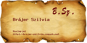 Brájer Szilvia névjegykártya